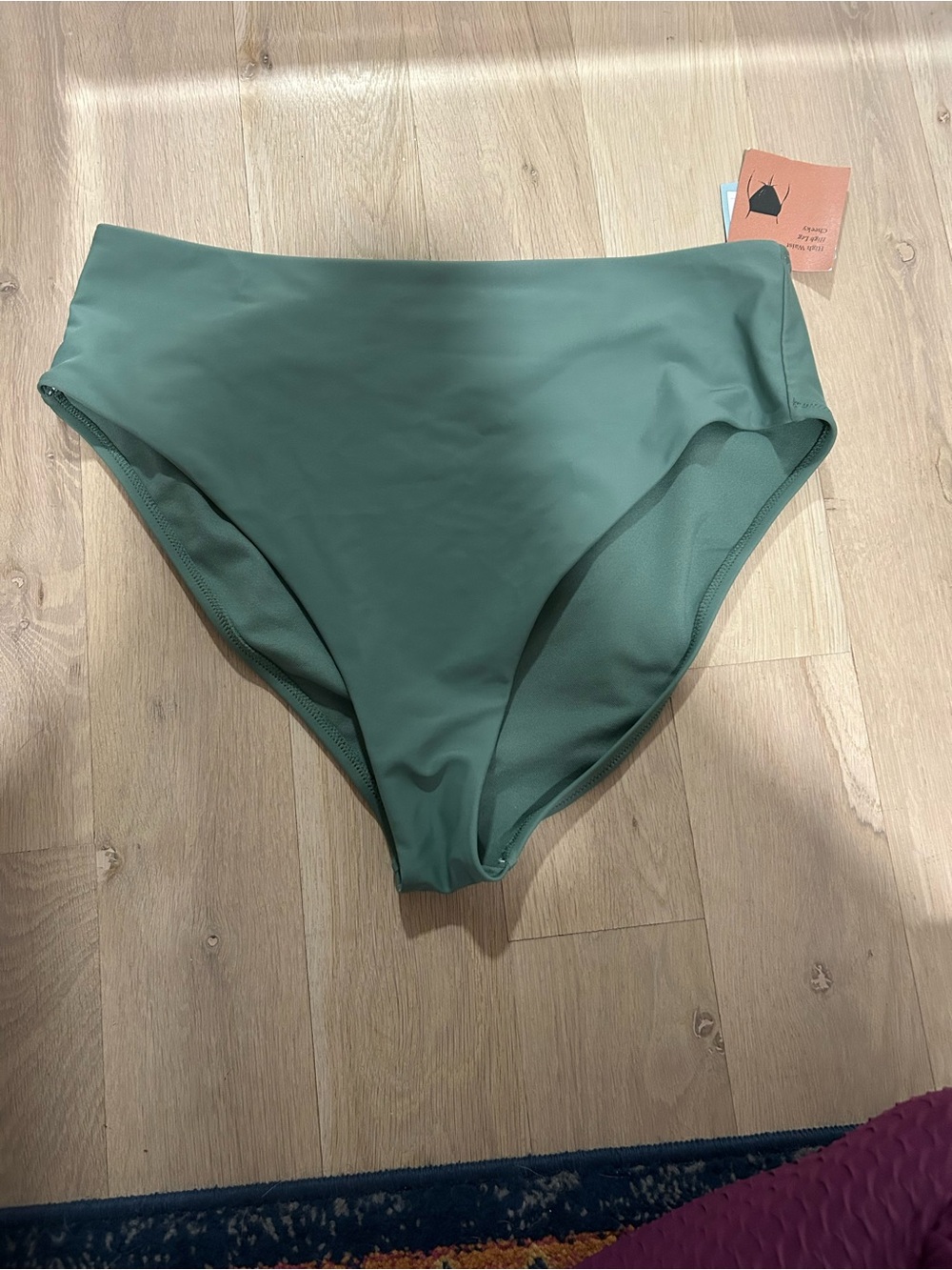 Shade & Shore High-Waist Bikini Bottoms in Sage Green
